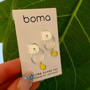 Sterling silver 925 smiley face earrings